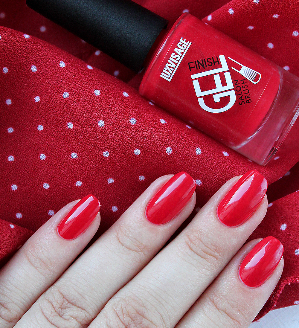 LuxVisage ЛАК для ногтей GEL finish тон 07 КОРОЛЕВСКИЙ КРАСНЫЙ 9мл