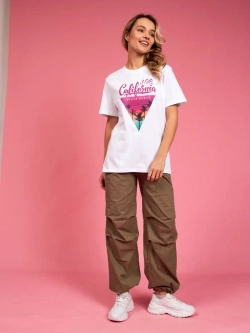 Футболка калифорния california оверсайз белая