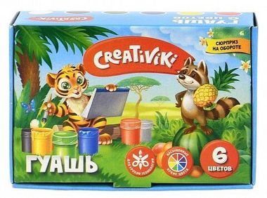 Гуашь 6 цветов 10 мл (Creativiki)