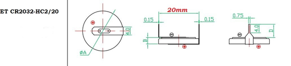 Элемент питания ET CR2032-HC2/20 OEM
