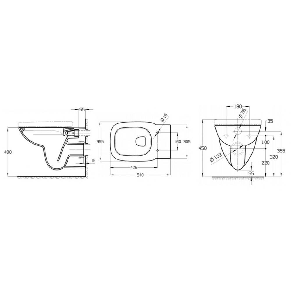 Комплект унитаза с инсталляцией Roca Debba NEW Rimless  с сиденьем Slim 7893104970
