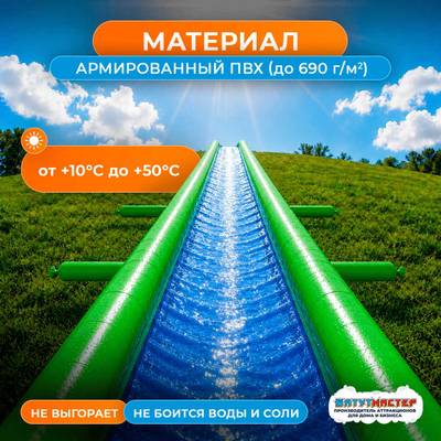 Водная горка без надувного дна, на подкачке ТУРБО "Хит", 152*6,6*2 м