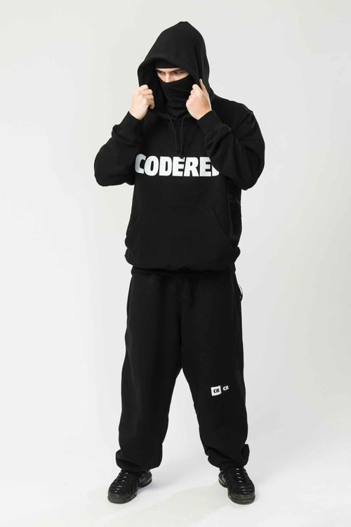 Худи Codered Base Hoodie Wide Summer Logo R Черный/Белый принт CODERED