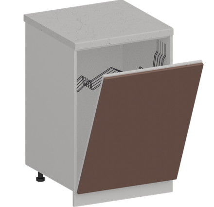 Кухня Модуль ШНВ 600 Графит / Пудрово-розовый