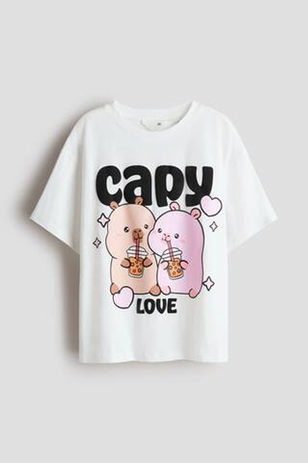 H&M Футболка с принтом, белый