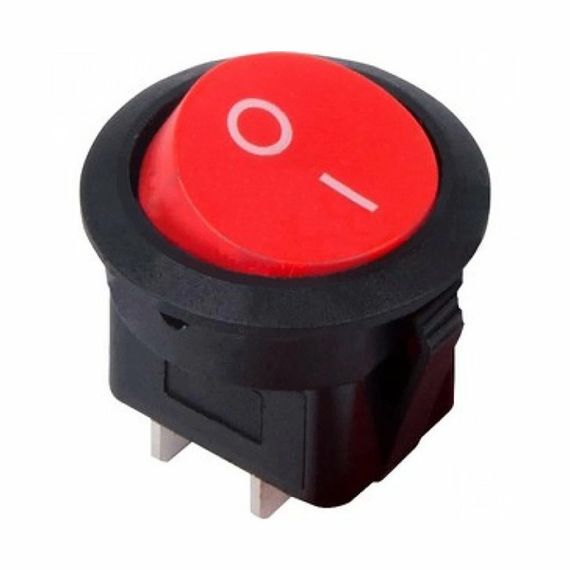 Выключатель круглый одноклавишный 6А 250V 39019