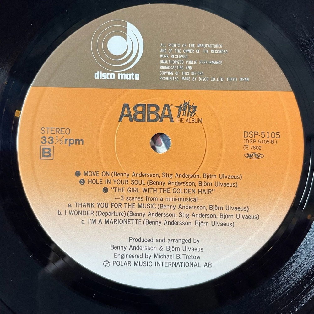 Винтажная виниловая пластинка LP ABBA Абба The Album Альбом (Japan 1978) (No Obi) Take A Chance On Me