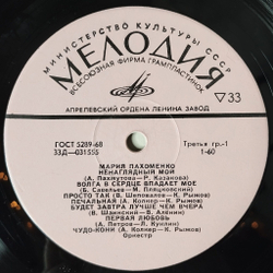 Винтажная виниловая пластинка LP Мария Пахоменко (СССР 1971) Ненаглядный Мой