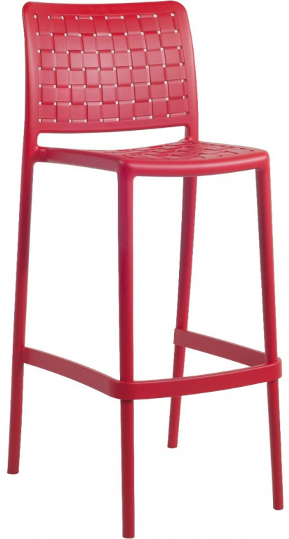 Стул пластиковый барный Papatya Fame-S Bar 75, красный