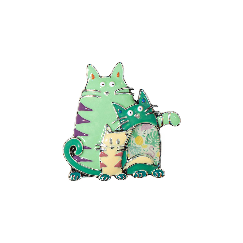 Брошь Shadore Котики XZ2051.20 G/S