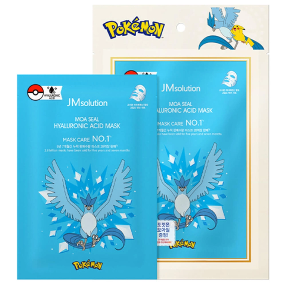 Набор тканевых масок JmSolution Pokemon Moa Seal Hyaluronic Acid Mask 3 шт по 28 мл