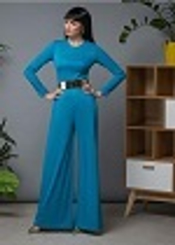 10-01-23 FW Комбинезон брючный (брюки-палаццо), голубой XL