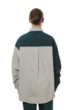 Сорочка Ymkashix Puff изумрудный/серый