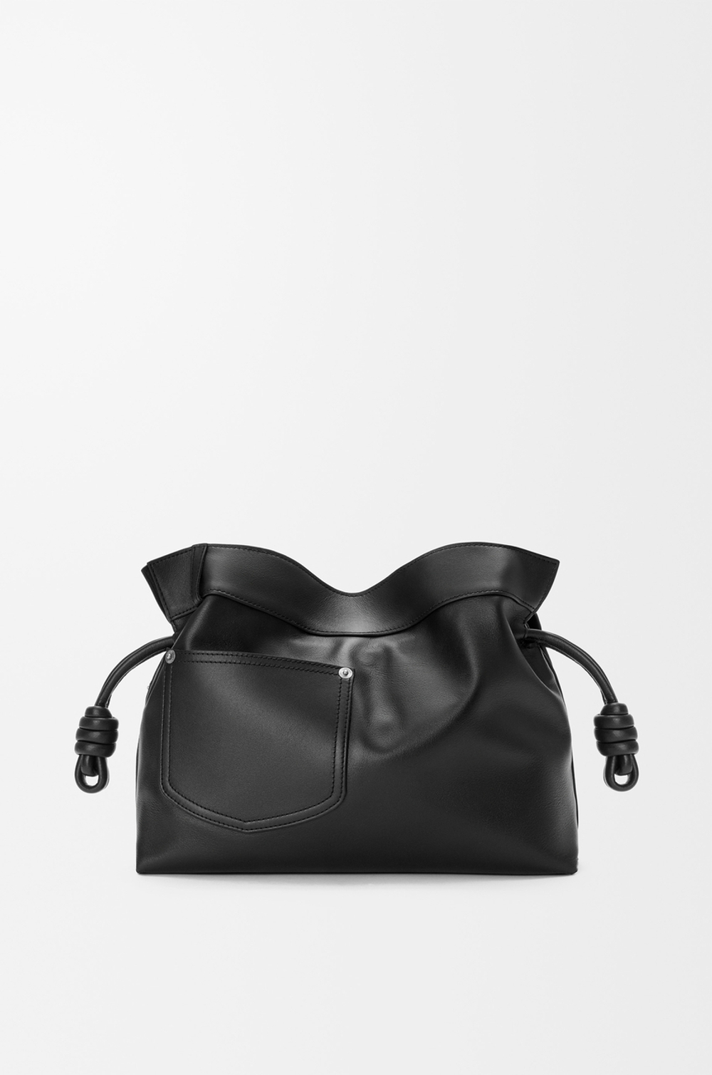 Loewe Сумка-клатч среднего размера Panta Flamenco из блестящей телячьей кожи, черный