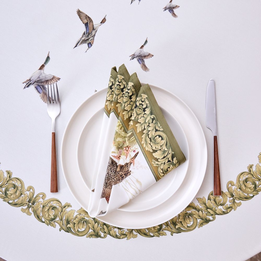 НАБОР САЛФЕТОК ИЗ 2-Х ШТ "ОХОТА" 40Х40СМ, ТВИЛ,100% ХЛОПОК, СОБАКА