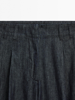 Massimo Dutti Джинсы с высокой посадкой и широкими штанинами, темно-серый