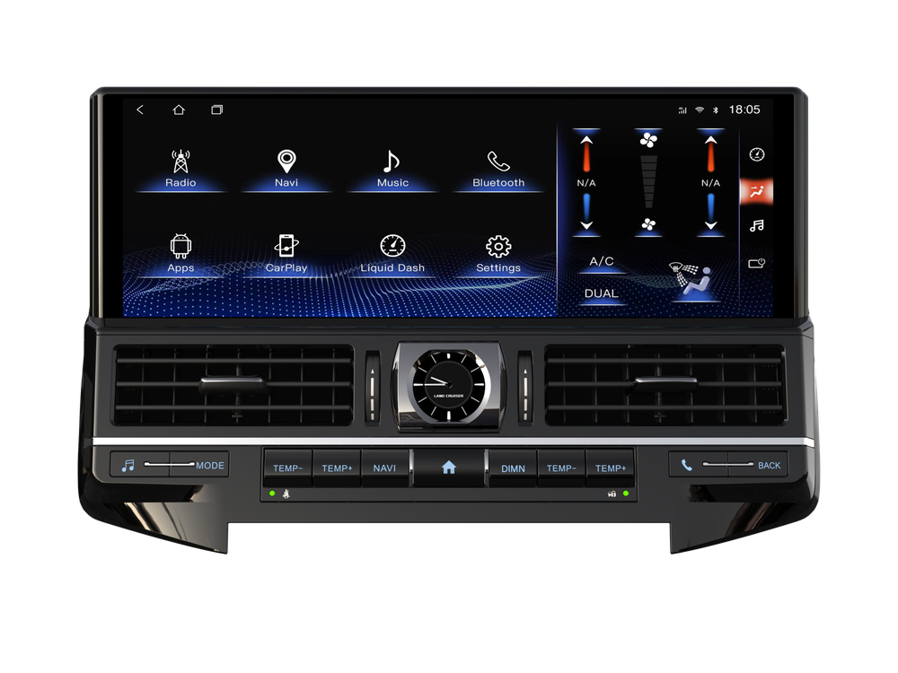 Магнитола для Toyota Land Cruiser 200 2015-2021 (без JBL) - Carmedia ZH-T1603X монитор 16.3" на Android 12, 8/128Гб, CarPlay, 4G SIM-слот, сенсорный блок климата