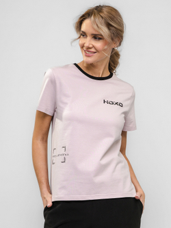 Футболка "НОХО" женская, цвет "Полярная роза"