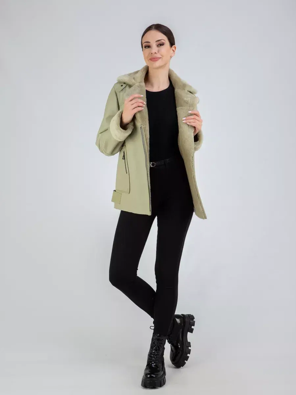 Дубленка авиатор натуральная зимняя