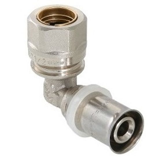 Пресс-фитинг Угольник VALTEC 16 x 15 с переходом на обжимное соединение (арт. VTm.253.I.001615)