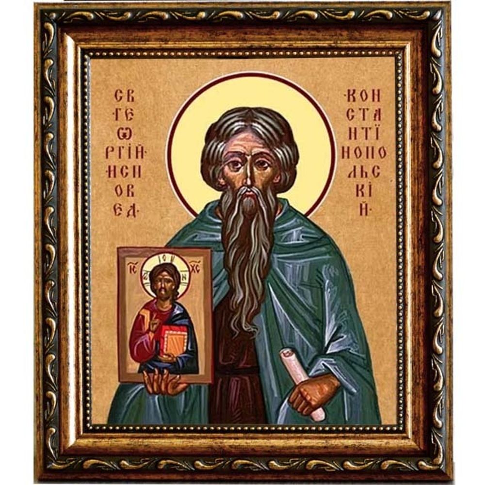 Георгий Константинопольский исповедник. Икона на холсте.