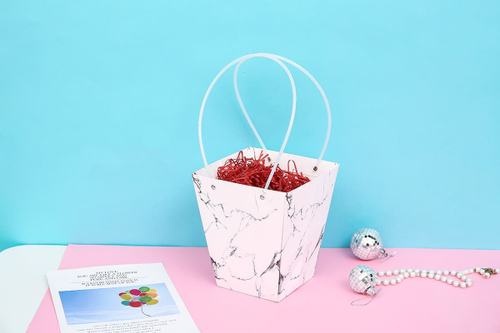 Пакет для цветов крафт водостойкий "Мрамор" размер XLБелый