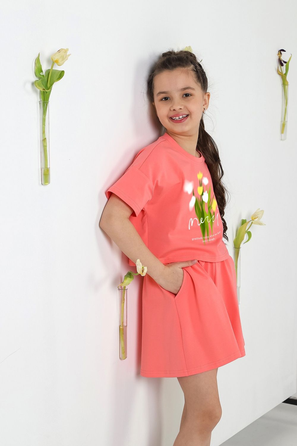 Костюм для девочки Вива-2 Виотекс КОРАЛЛОВЫЙ