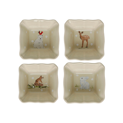 Набор чаш 4шт 9.9х10.1х5 Casafina By Costa Nova Deer Friends Linen