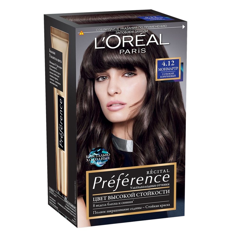 L&#39;Oreal Paris Краска для волос Preference Recital, тон №4.12, Монмартр, 40мл