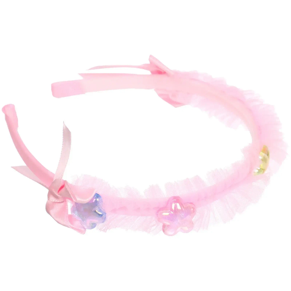 Ободок для волос детский «БАМБИ БУМ», цветочки, цвет розовый, лавандовый и голубой, 1.5см