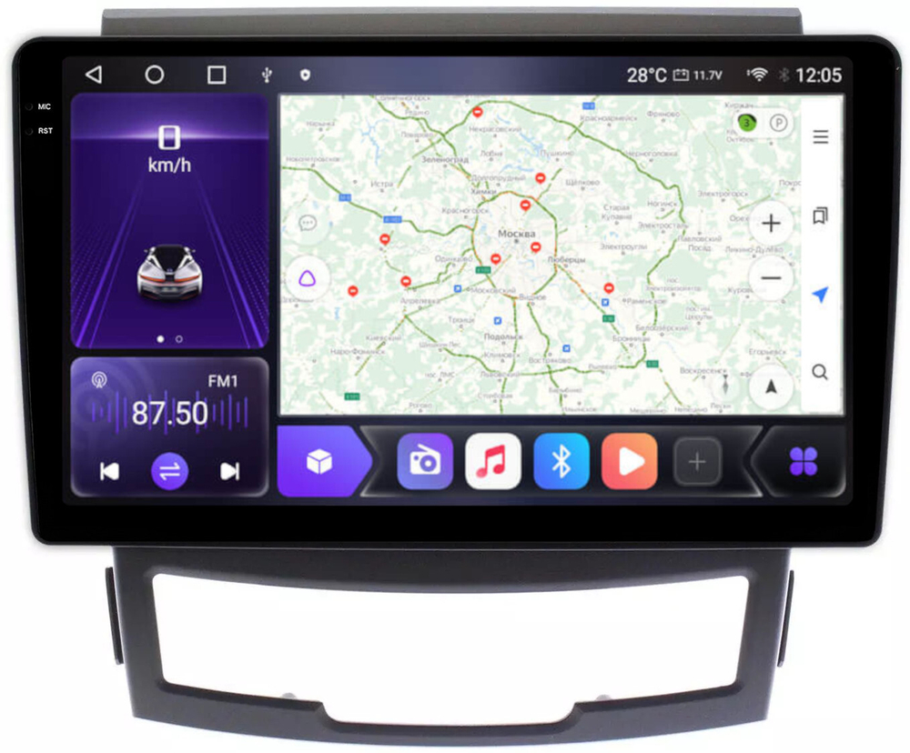 Магнитола для SsangYong Actyon II 2011-2013 - Carmedia OL-9762 QLed+2K, Android 12, TS10,  CarPlay, 4G SIM-слот