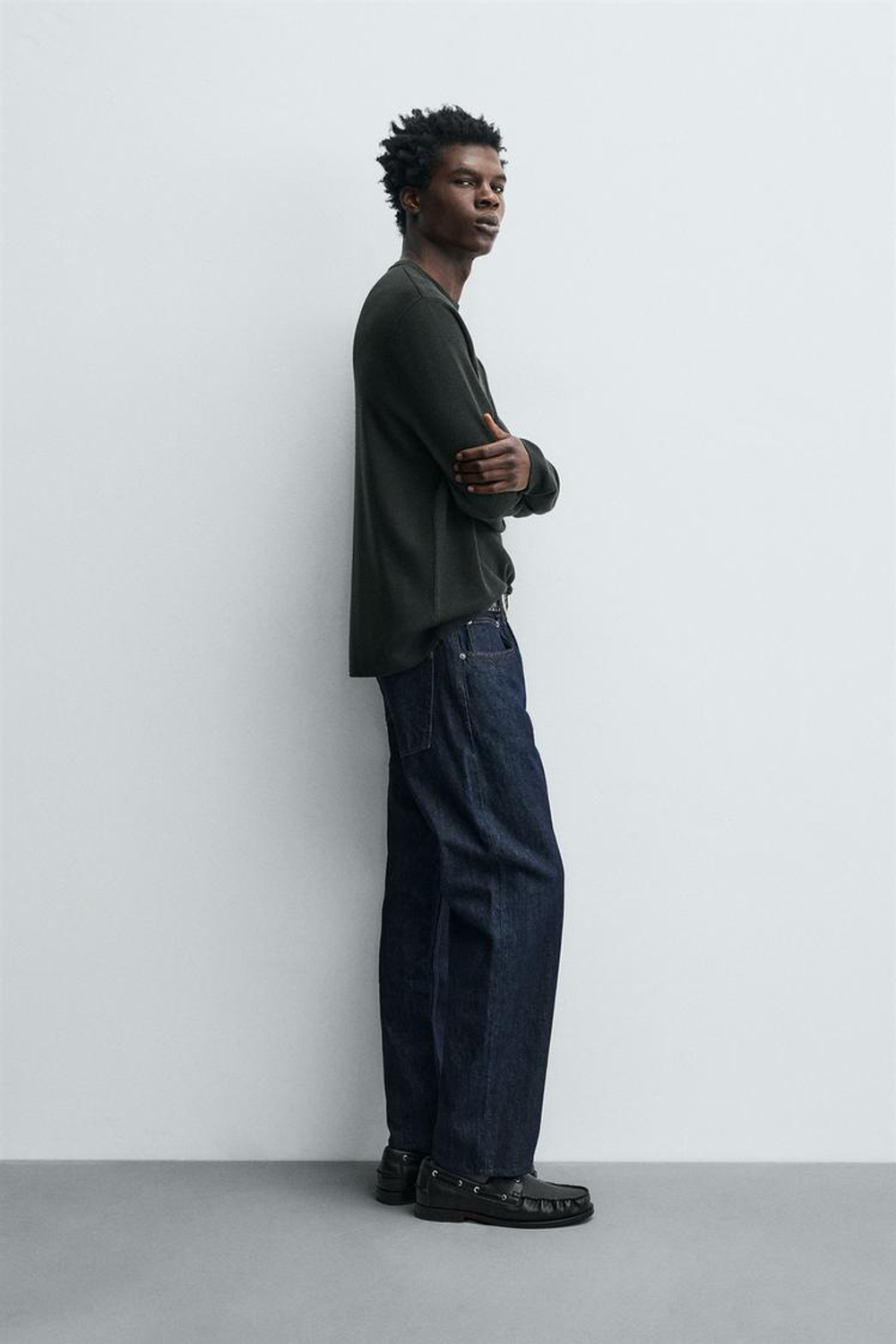 ZARA СВИТЕР ИЗ ЛЕГКОЙ ШЕРСТИ, ЗЕЛЕНЫЙ/СЕРЫЙ