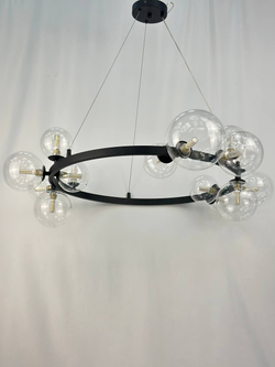 Люстра подвесная Lanbos Bubbles, 15 лампы G9, 180 Вт LED, до 30 кв м, черная