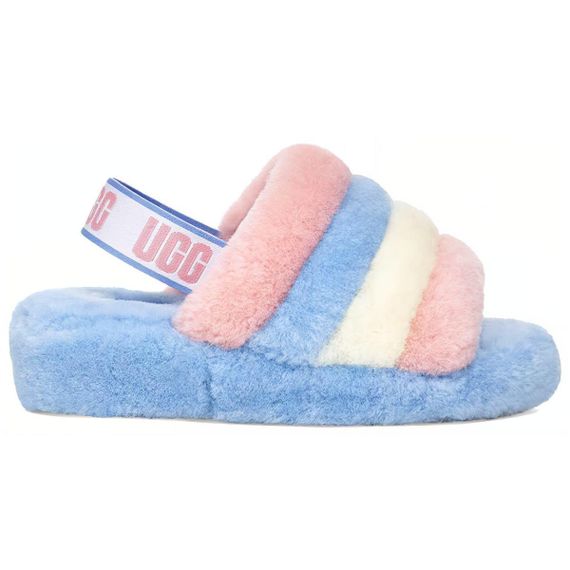 Ugg Fluff Yeah Slide 'Pink Blue Stripe'