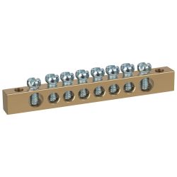 Шина ЭРА NO-122-03 PEN земля-ноль 6х9мм 8/2 латунная с креплениями по краям