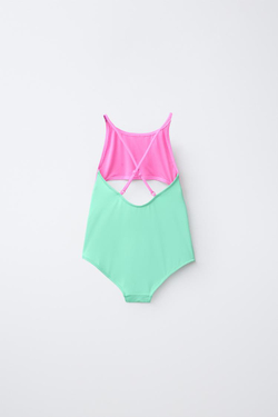 ZARA КУПАЛЬНИК С ВЫРЕЗАМИ И УЗЛАМИ, ЦВЕТ ФУКСИИ