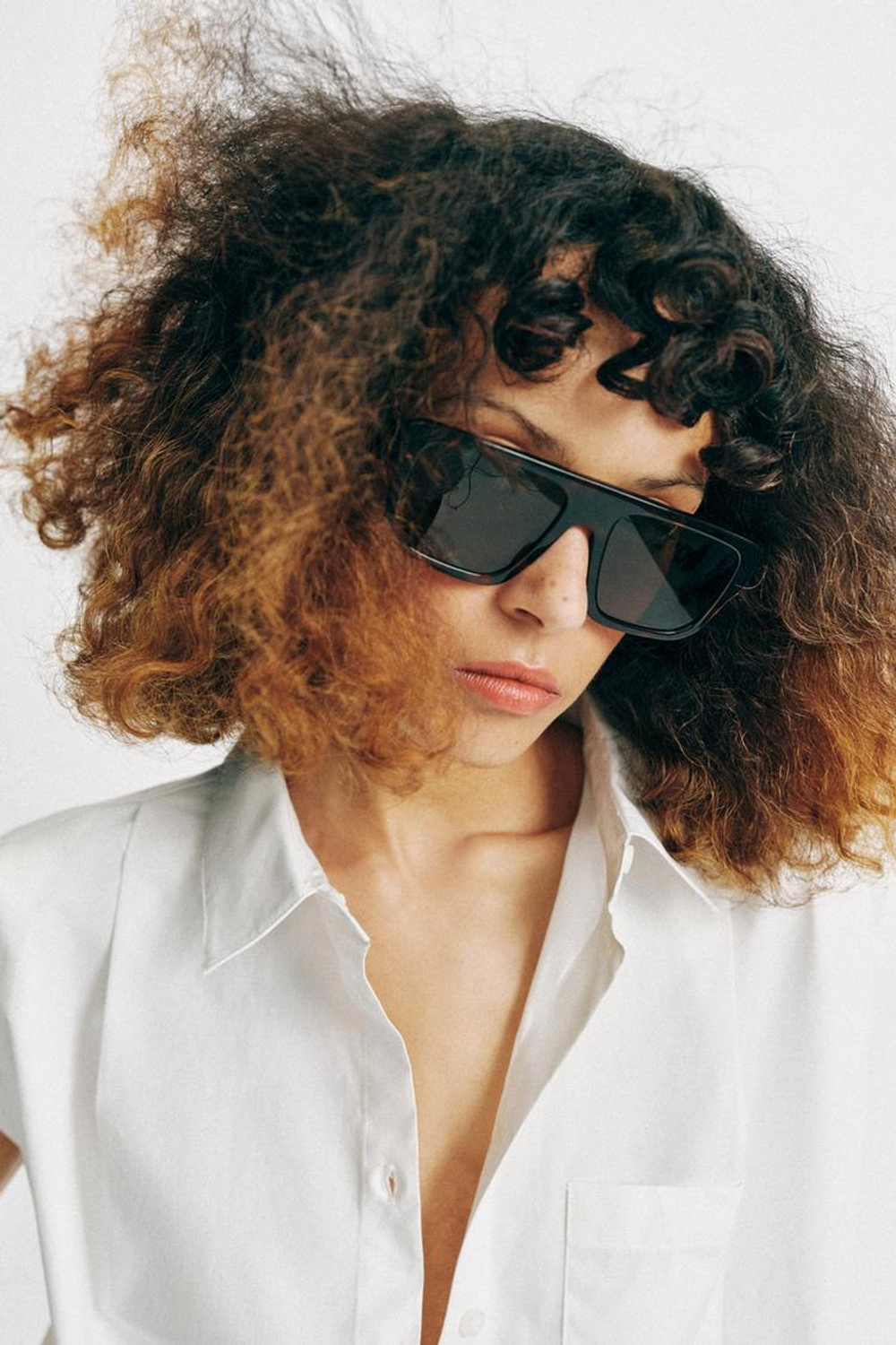 ZARA УКОРОЧЕННАЯ РУБАШКА, БЕЛЫЙ