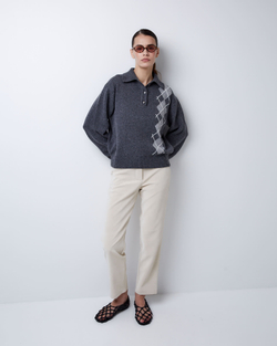 Брюки из искусственной замши молочный