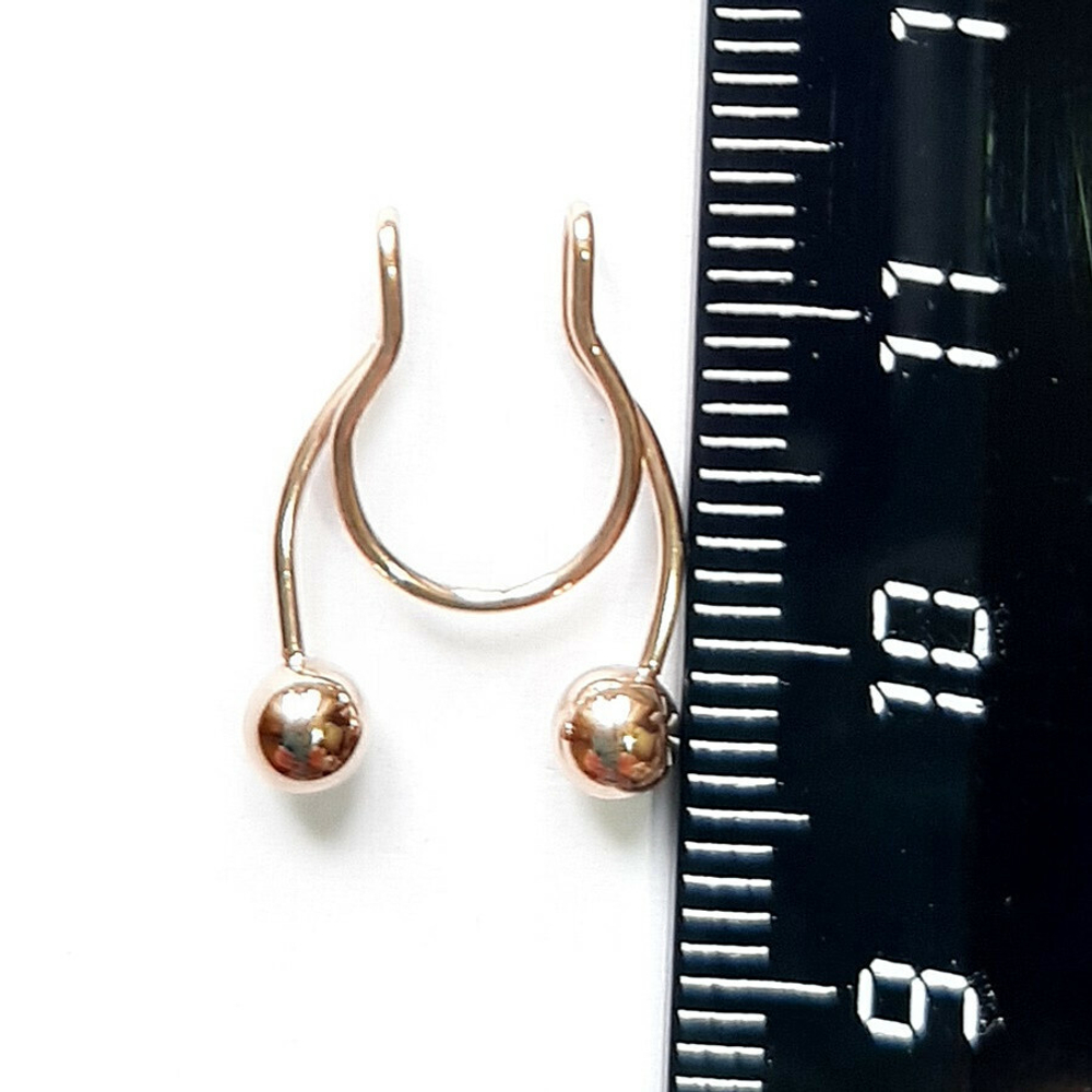 Клипса с шариками для имитации пирсинга септума носа ( без прокола).