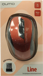 QUMO Wireless Optical Mouse &lt;Office Line Red M62&gt; (RTL)  USB 6btn+Roll,  беспроводная