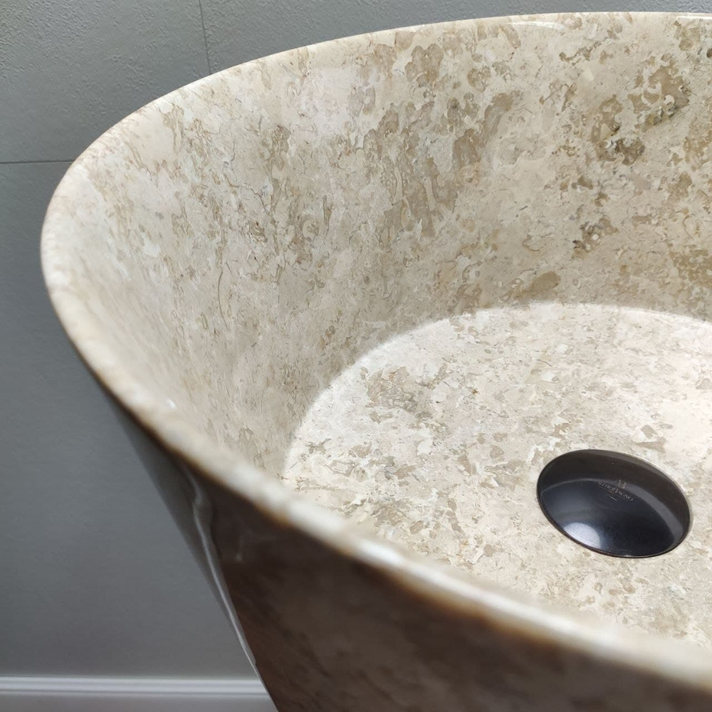 Раковина напольная из мрамора Cream MN-61362 (40*40*90)
