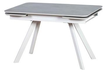 стол OCTARIN 120 Grey Stone Matt / Опора Прямая Белая
