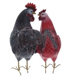 GAEM Фигурка декоративная "Петух с курицей", L15,5 W15,5 H20,5 см