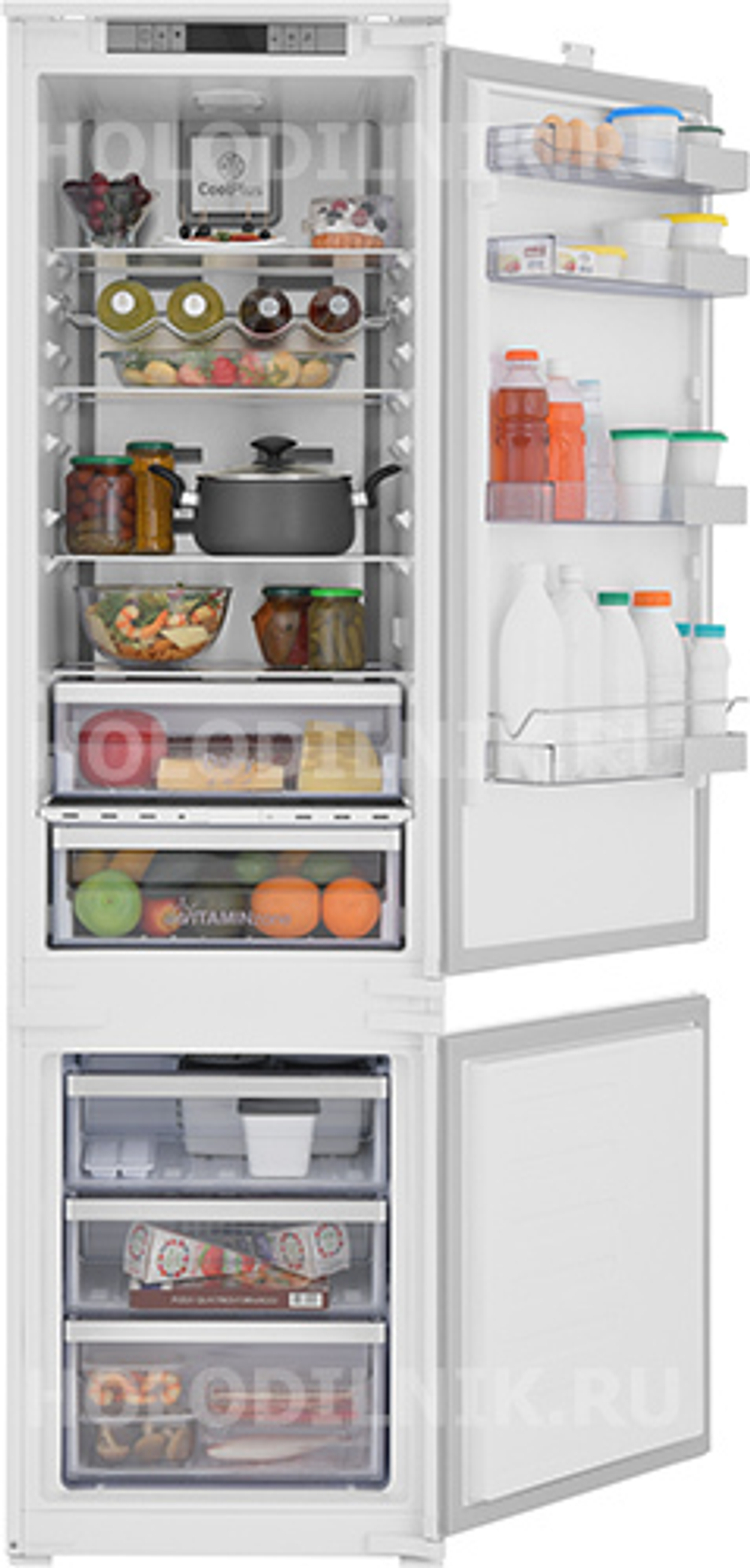 Встраиваемый двухкамерный холодильник Grundig GKIN25920