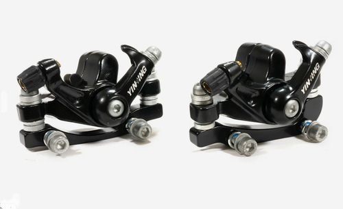 Комплект калиперов дискового тормоза механического с адаптерами IS F180/R160,  IS F160/R140, черные  13938