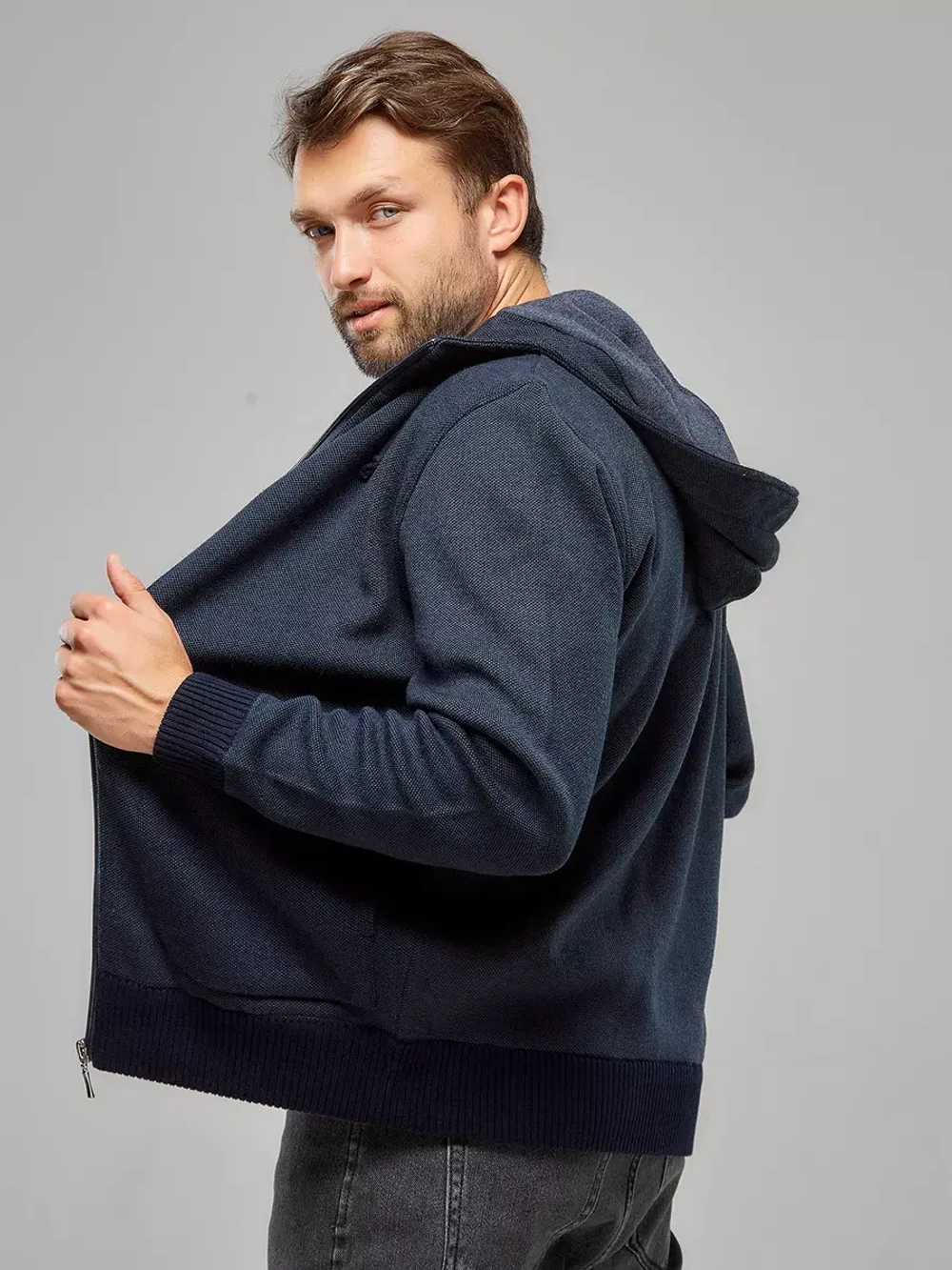 Кардиган с капюшоном на молнии