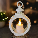 Сувенир новогодний с подсветкой "Горящая свеча" 8,5*12см, белый