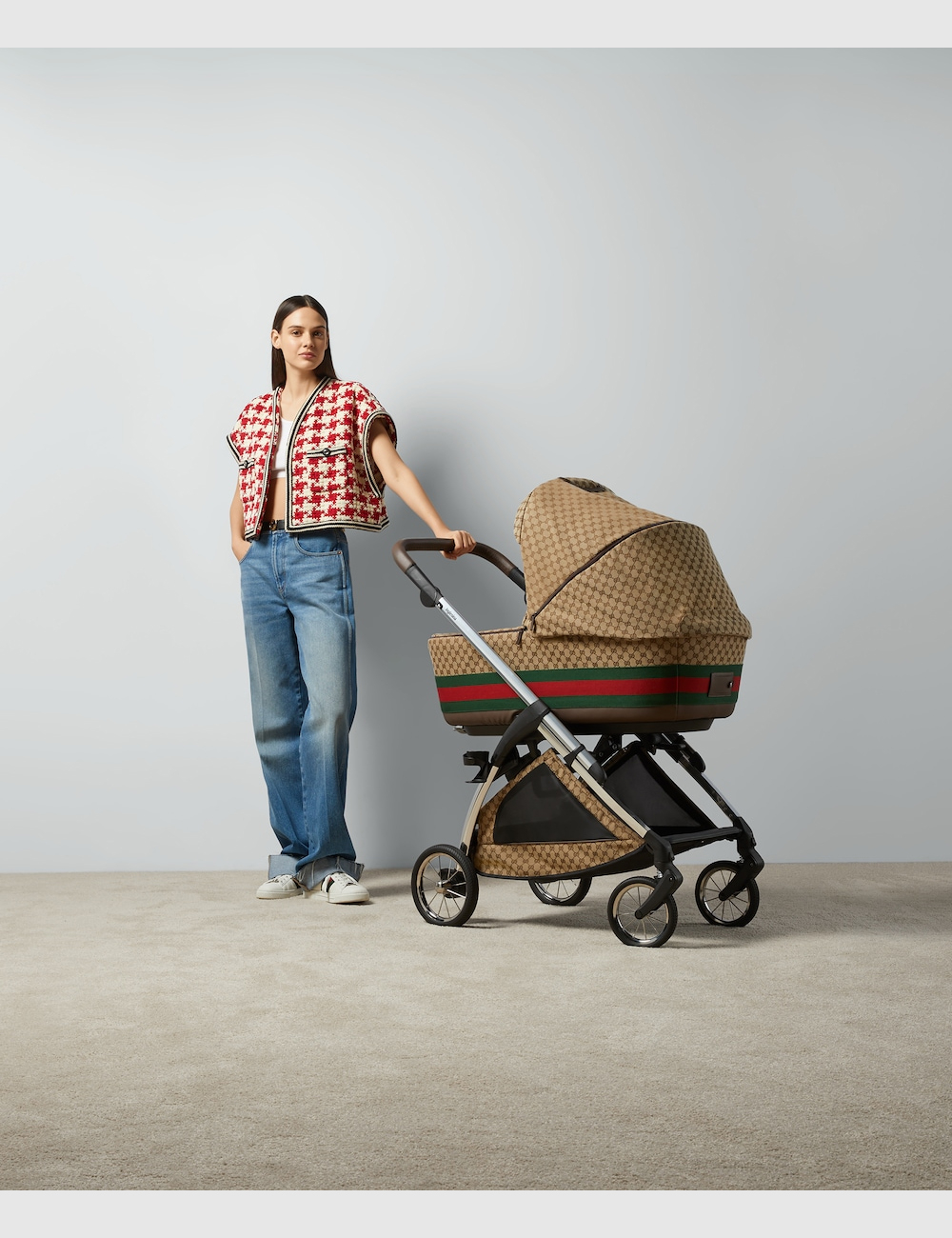 Детская Коляска Gucci Bassinet Stroller Combo "Beige"