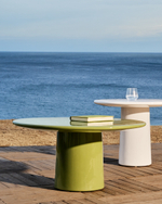Журнальный столик Albanella из цемента с глянцевой зеленой отделкой Ø85 см