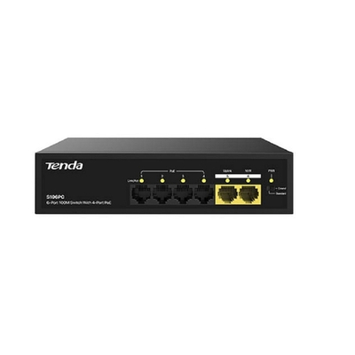 TENDA S106PC Коммутатор настольный 6-Ports 10/100Base-TX 4-Ports PoE(PoE бюджет 35W)